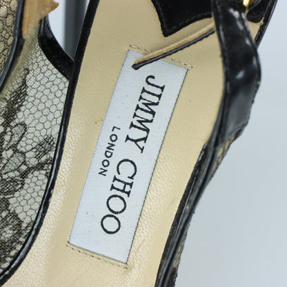JIMMY CHOO Lace Peep-Toe Italy Made Pump Heels (37)
