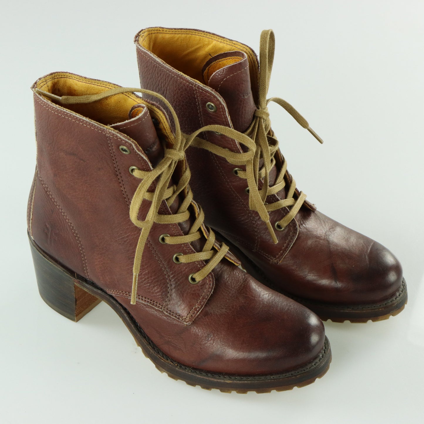 FRYE 'Sabrina' Lace-Up USA Made Combat Ankle Boots (7.5)