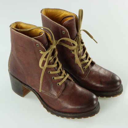 FRYE 'Sabrina' Lace-Up USA Made Combat Ankle Boots (7.5)