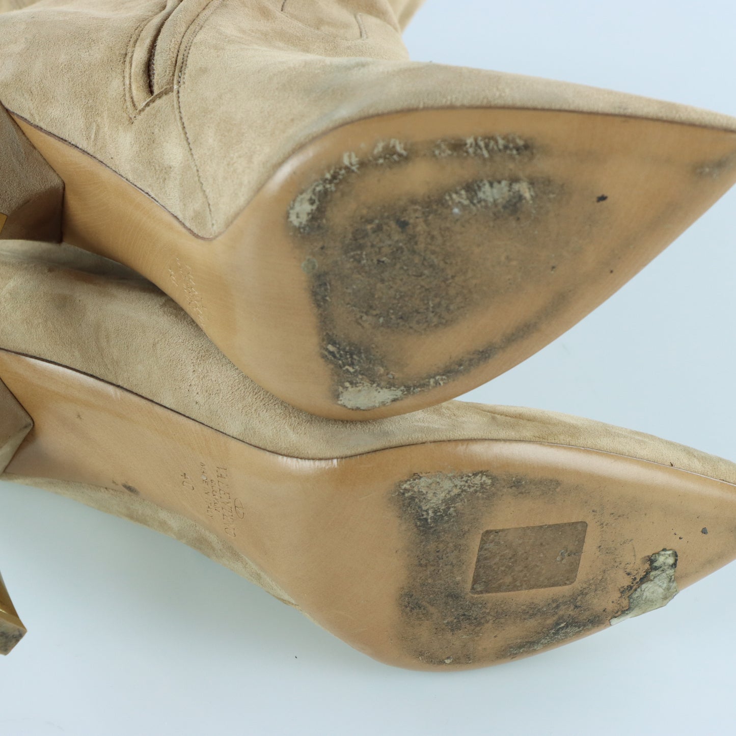 VALNETINO Suede Gold Heeled Italy Made Sock Boots (40)