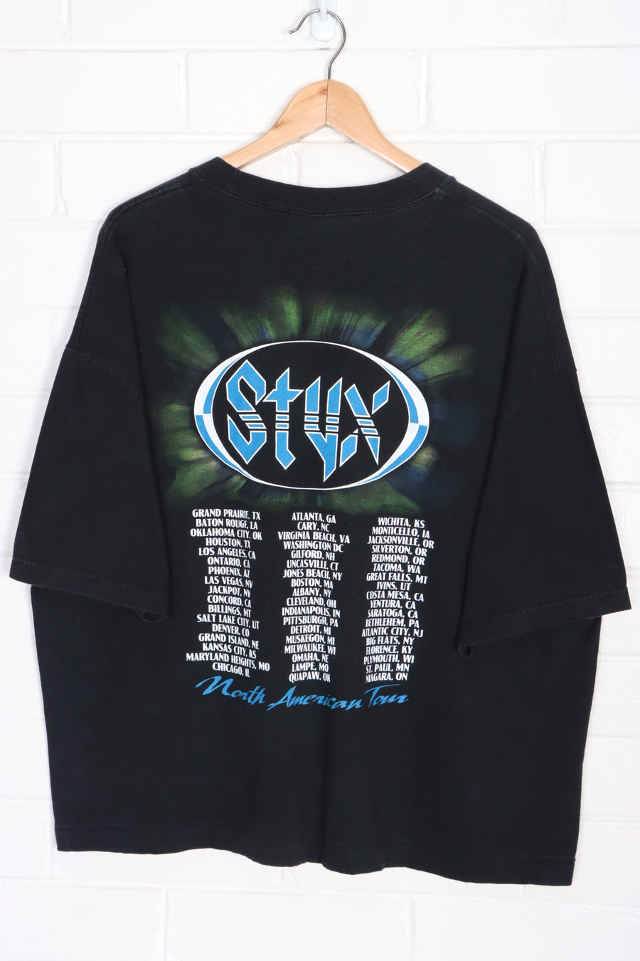 Styx North American Tour Front Back Oversized Boxy T-Shirt (L-XL)