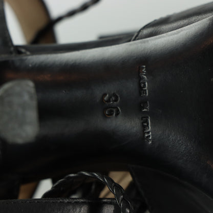 GIORGIO ARMANI Stitch Detailed Black Italy Made Pump Heels (36)