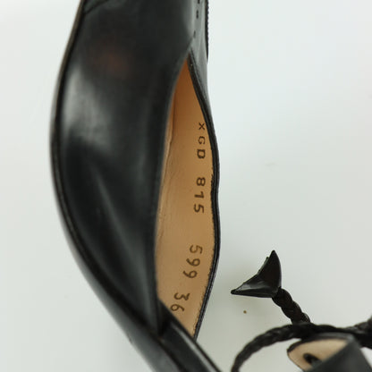 GIORGIO ARMANI Stitch Detailed Black Italy Made Pump Heels (36)