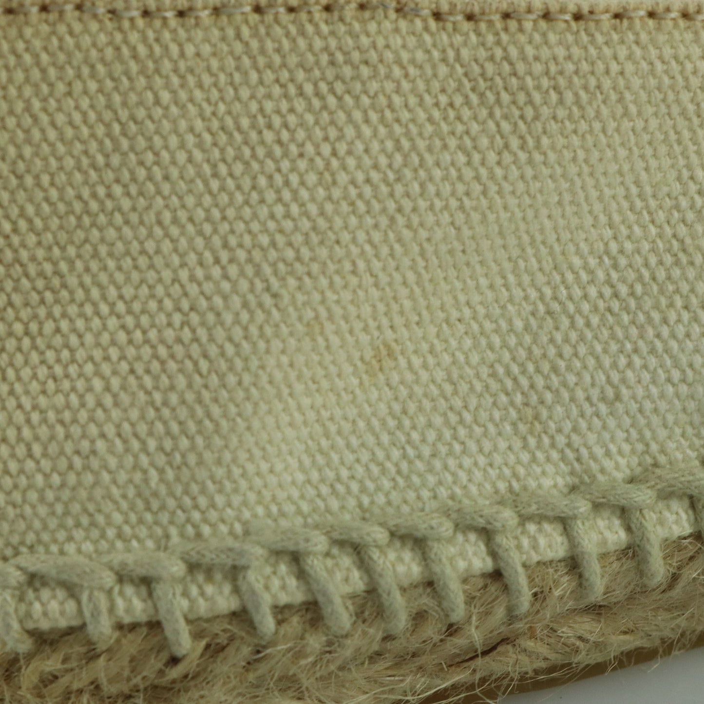 CHANEL 'CC' Logo Ivory & Navy Canvas Espadrille Flats Spanish Made (36)