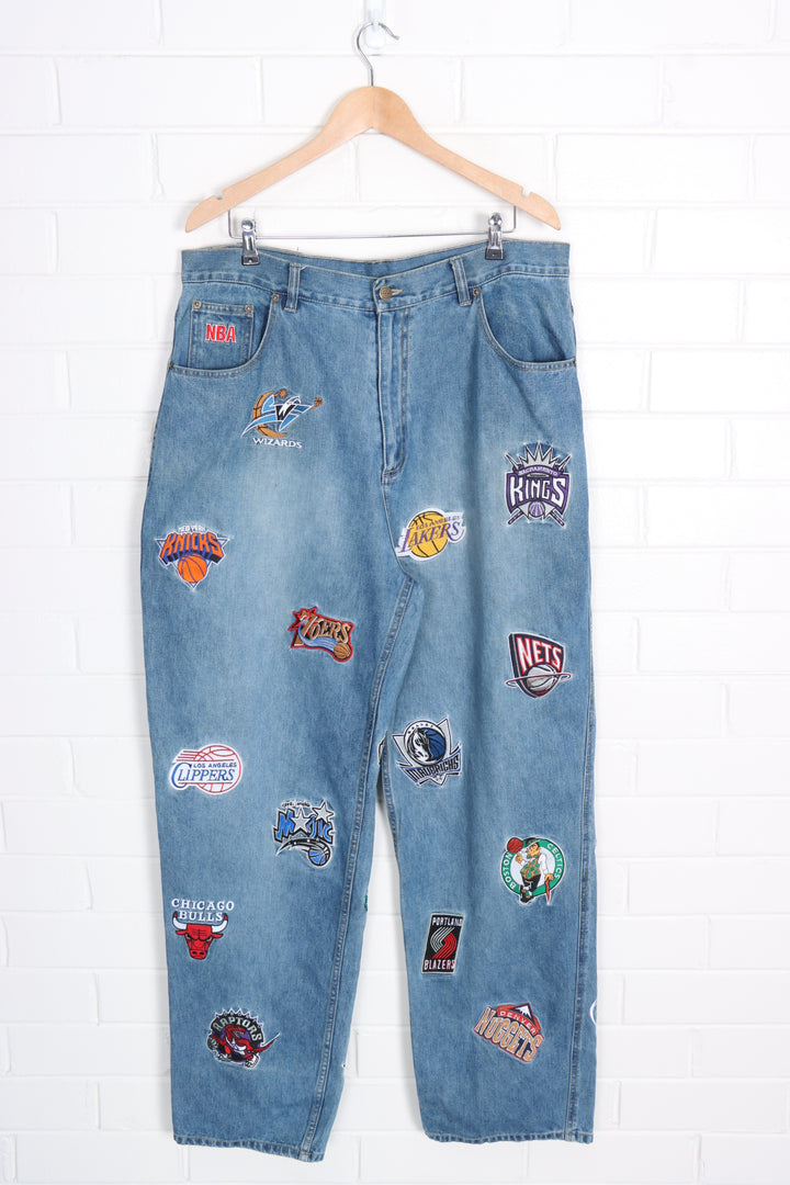 NBA UNK Embroidered Team Logo Patch Basketball Jeans (36)