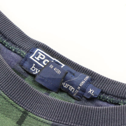 Vintage POLO RALPH LAUREN Embroidered Logo Plaid Navy Sweatshirt *aubs Vintage Sole Melbourne