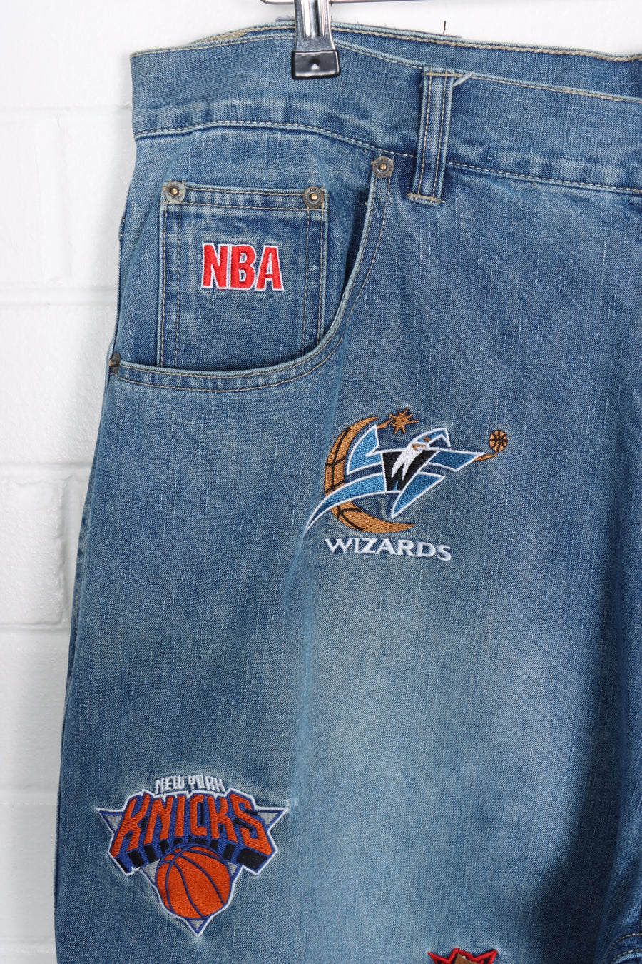 NBA UNK Embroidered Team Logo Patch Basketball Jeans (36)