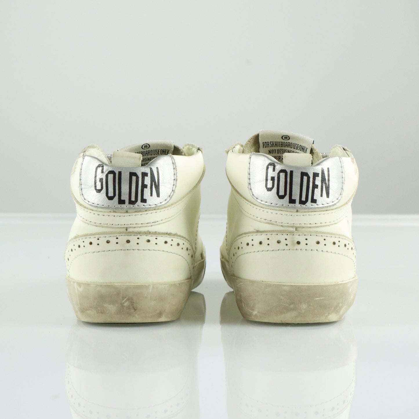 GOLDEN GOOSE Mid Star Glitter Laced Distressed Mid Top Sneakers Italian Made (Women's 8)