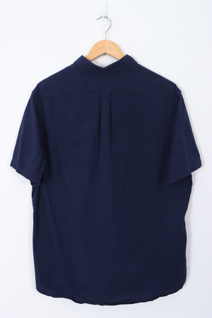 RALPH LAUREN 'Untucked Fit' Navy Short Sleeve Shirt (XL)