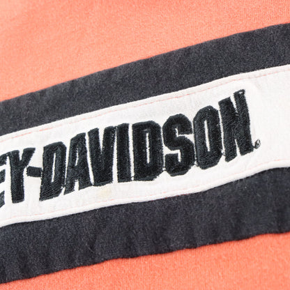 Vintage HARLEY DAVIDSON Embroidered Spell Out Logo Orange Long Sleeve T-Shirt (XXL) ***COCO Vintage Sole Melbourne