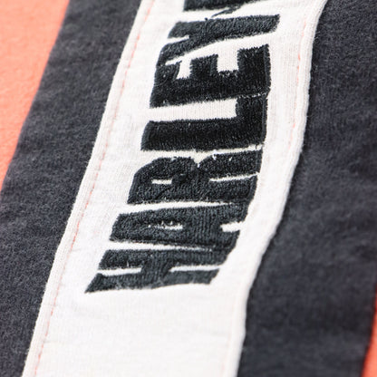 Vintage HARLEY DAVIDSON Embroidered Spell Out Logo Orange Long Sleeve T-Shirt (XXL) ***COCO Vintage Sole Melbourne