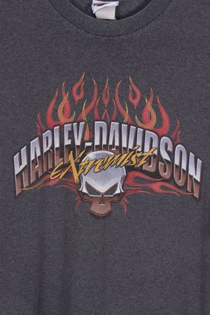 HARLEY DAVIDSON Chrome Skeleton & Flames Graphic Tee (XL)