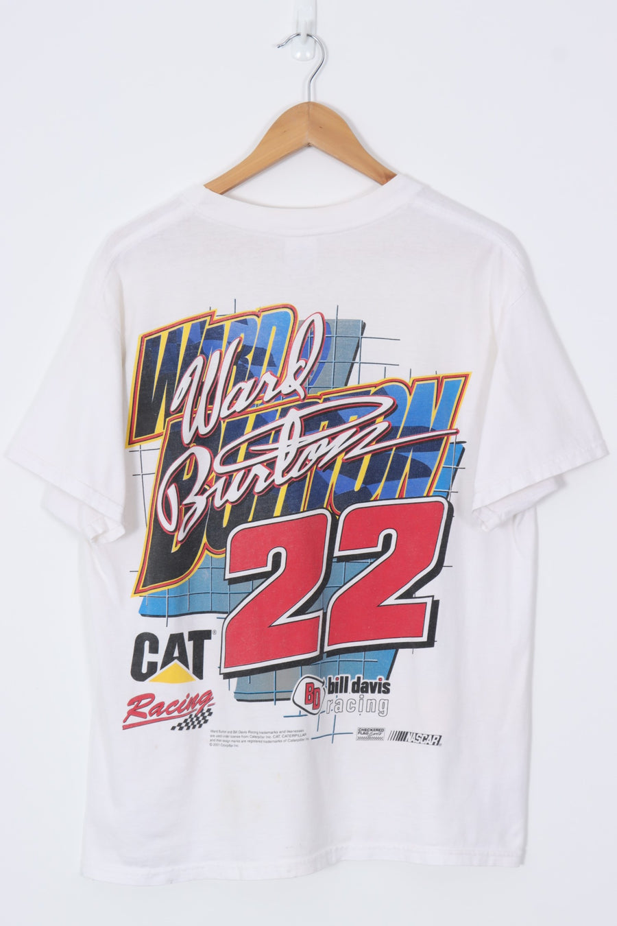 NASCAR Ward Burton #22 Car Racing Caterpillar Colourful Tee (L)