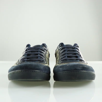 GUCCI Navy Suede & Beige GG Monogram Italian Made Sneakers (16)