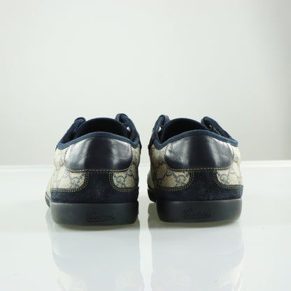 GUCCI Navy Suede & Beige GG Monogram Italian Made Sneakers (16)