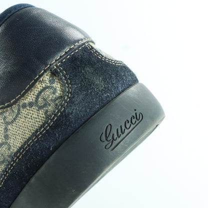 GUCCI Navy Suede & Beige GG Monogram Italian Made Sneakers (16)
