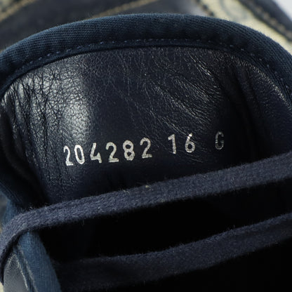 GUCCI Navy Suede & Beige GG Monogram Italian Made Sneakers (16)