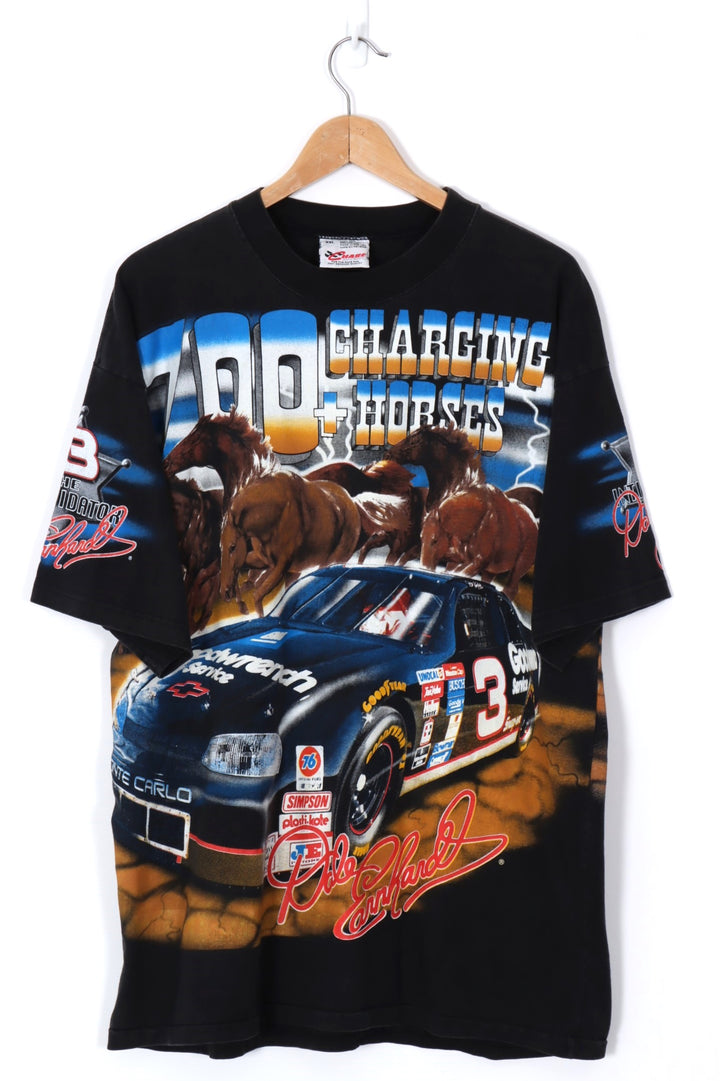 1997 Vintage NASCAR Dale Earnhardt Horses All Over Racing Tee (XL-XXL)
