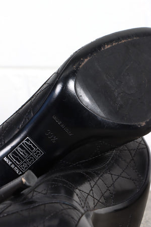 DIOR Black Cannage Leather Bow Charms Pumps (39.5)