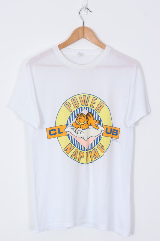 1978 Vintage GARFIELD Power Napping Club Paper Thin 50/50 Tee (S-M)