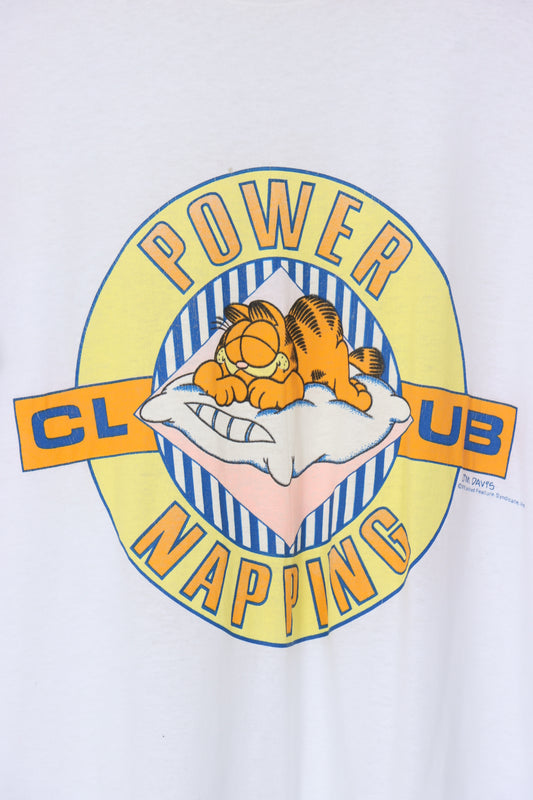 1978 Vintage GARFIELD Power Napping Club Paper Thin 50/50 Tee (S-M)