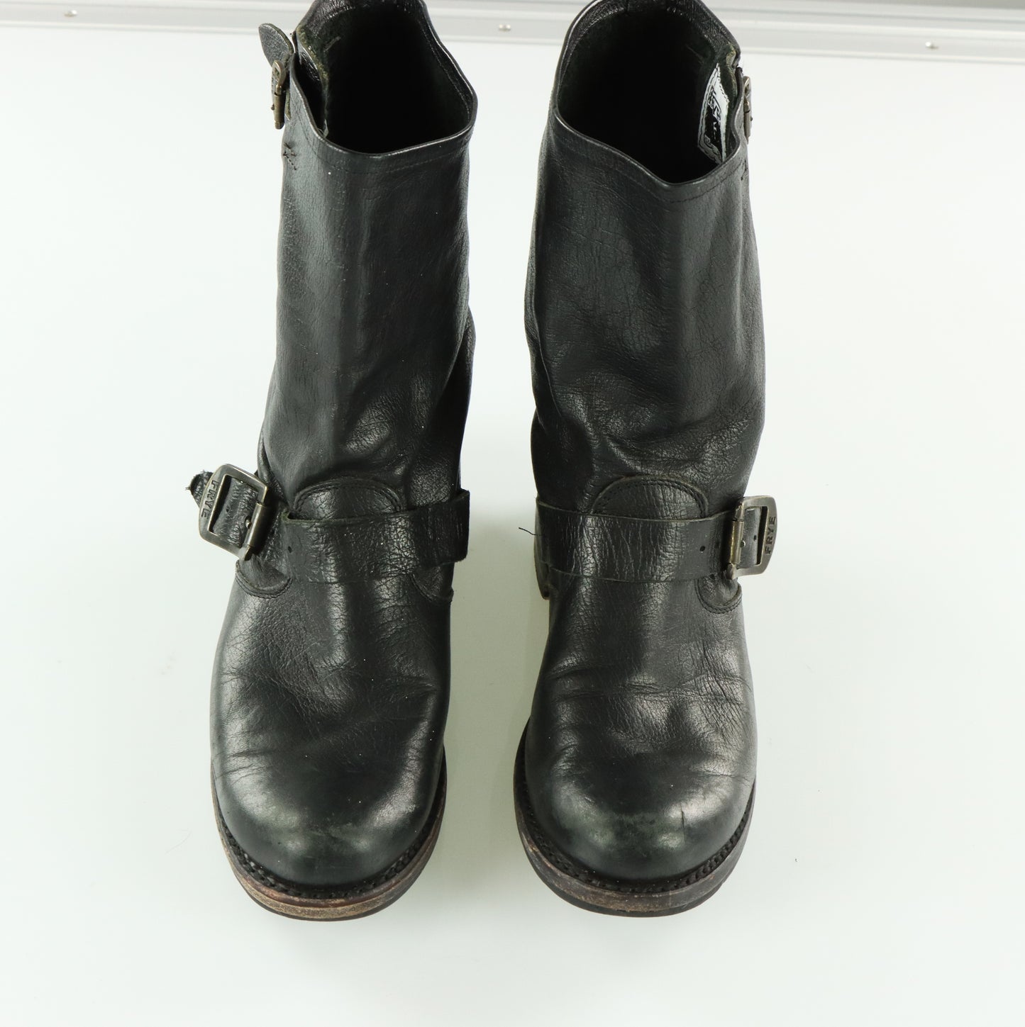 FRYE Veronica Black Leather Biker Moto Boot (40)