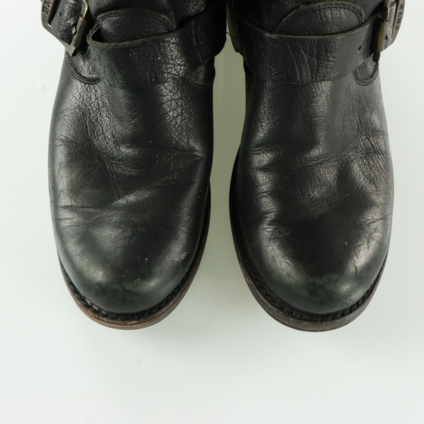 FRYE Veronica Black Leather Biker Moto Boot (40)