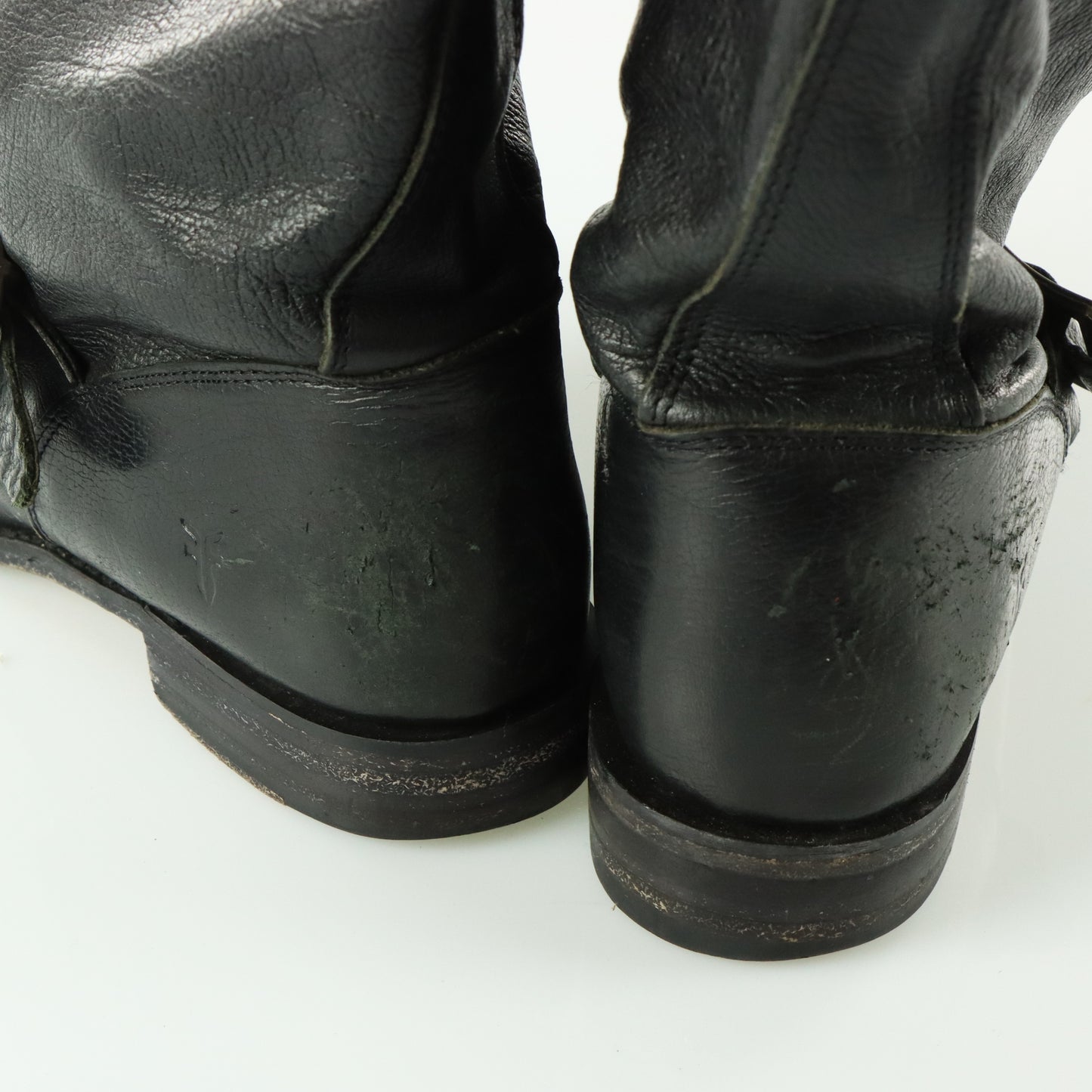 FRYE Veronica Black Leather Biker Moto Boot (40)