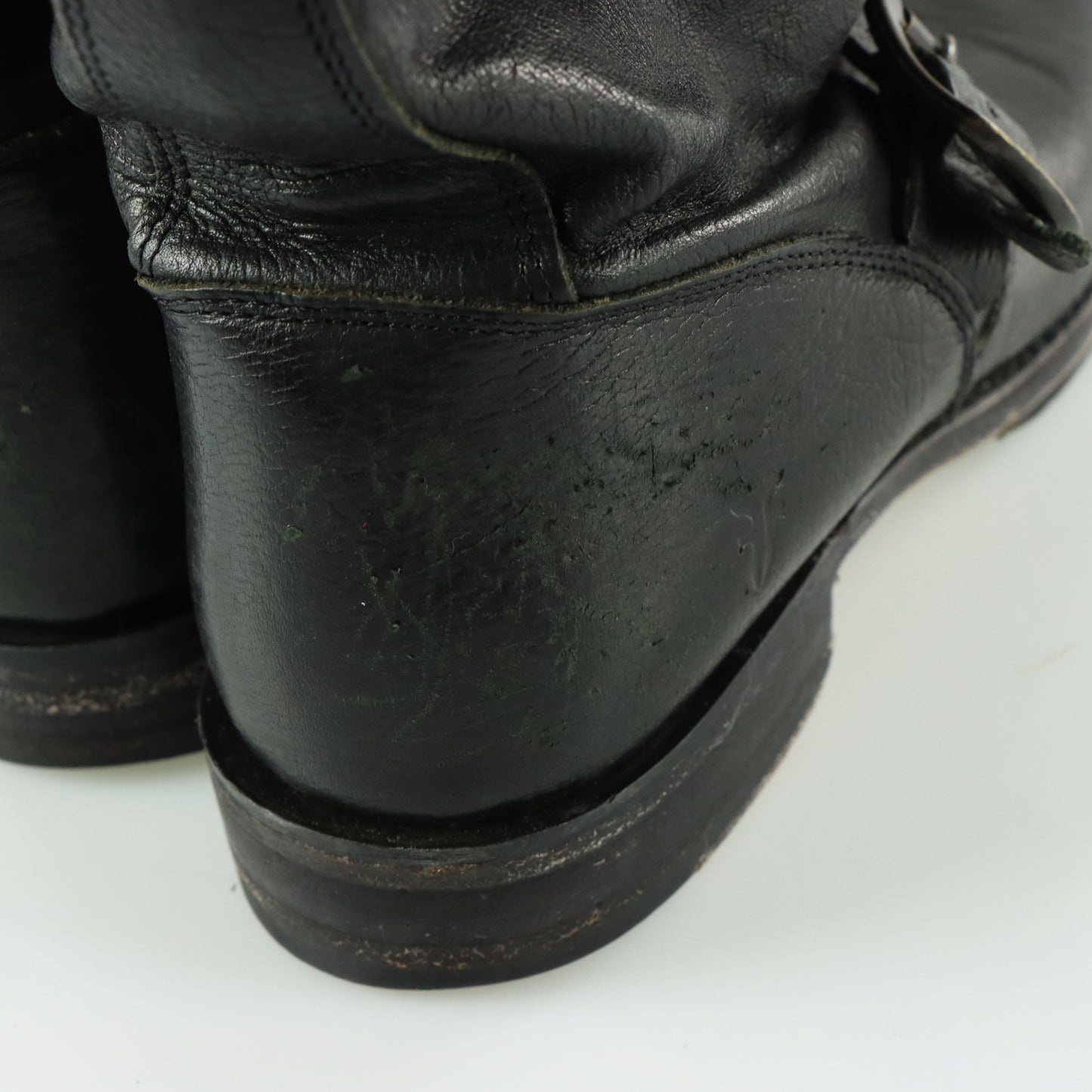 FRYE Veronica Black Leather Biker Moto Boot (40)