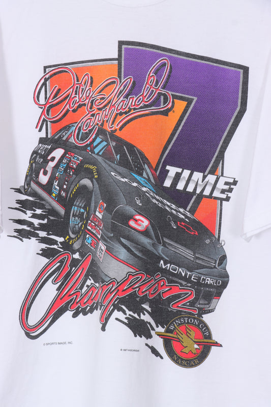1997 Vintage NASCAR Colourful Dale Earnhardt Car Racing Tee (XL)