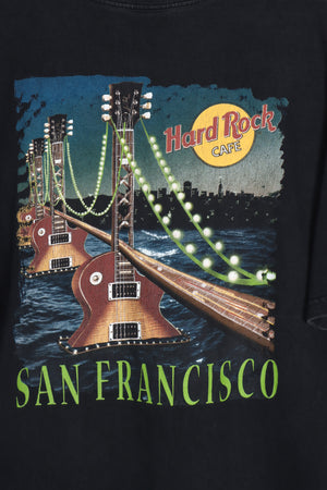 HARD ROCK CAFE San Francisco Guitar Bridge USA Made Graphic Tee (L)