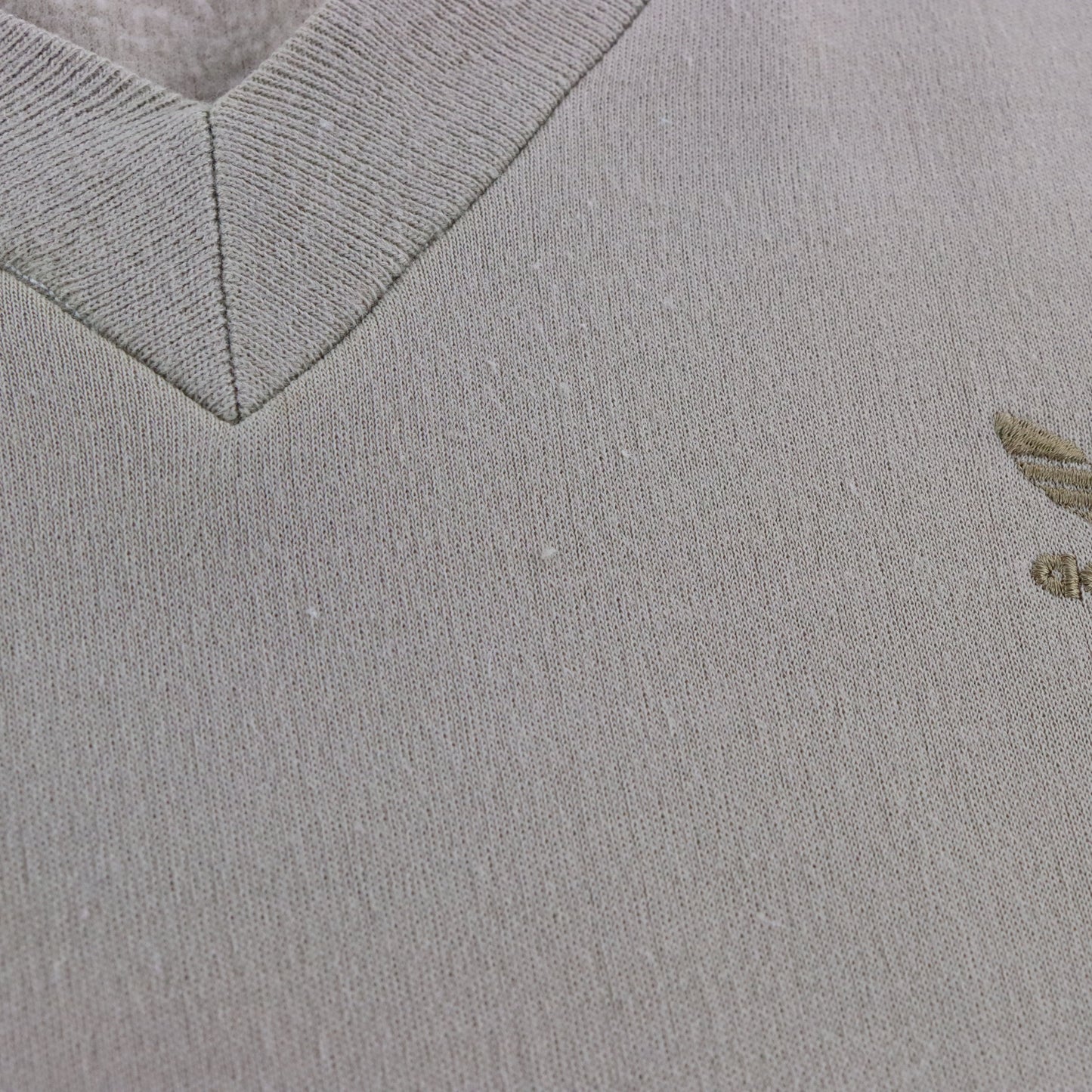 Vintage 80's ADIDAS Tan Embroidered Trefoil Logo V-Neck Sweatshirt (S) ***COCO Vintage Sole Melbourne