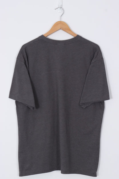 NIKE Grey & Black Embroidered Swoosh Classic Tee (L-XL)