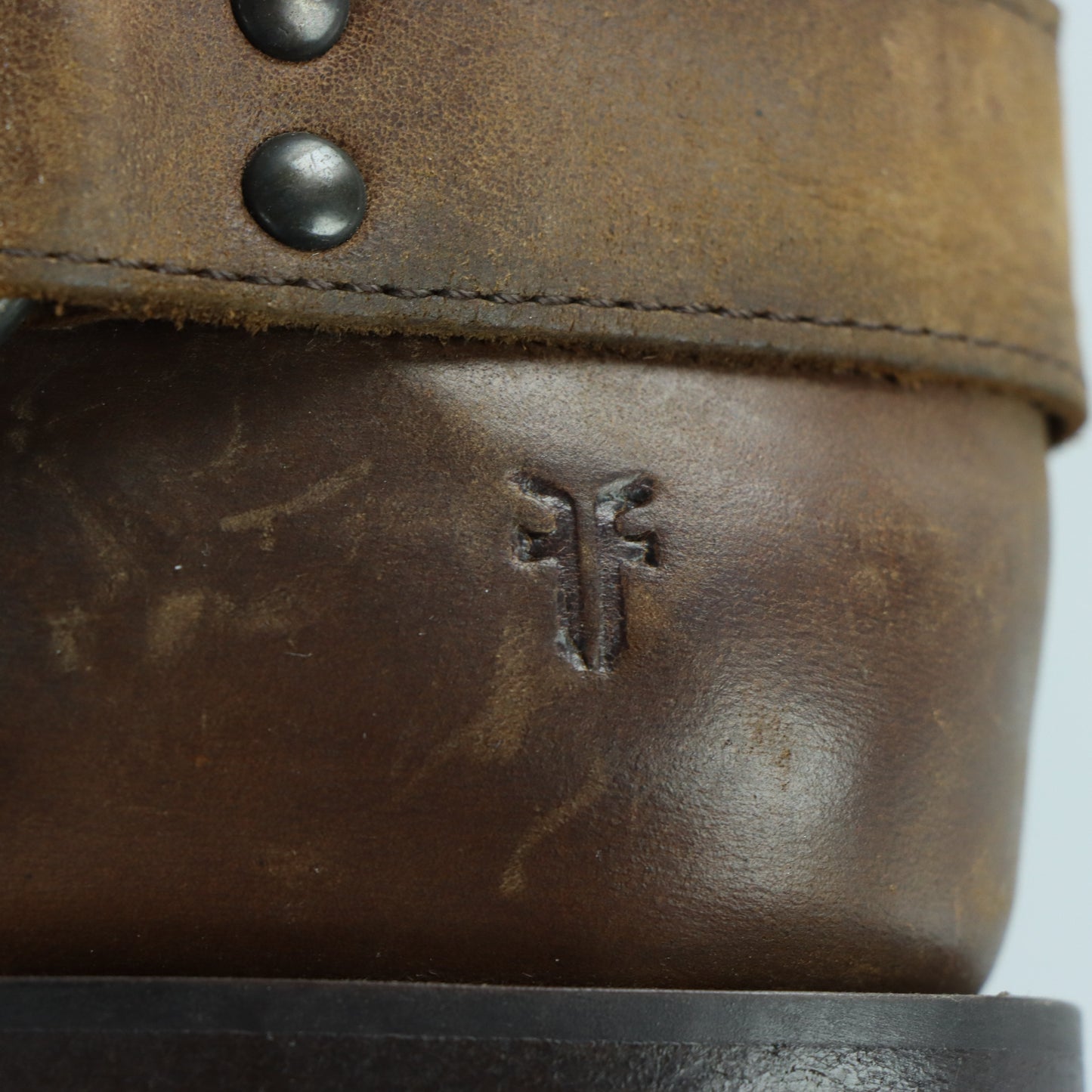 FRYE 'Wyatt' Harness Brown Motorcycle Ankle Boots (7-7.5)