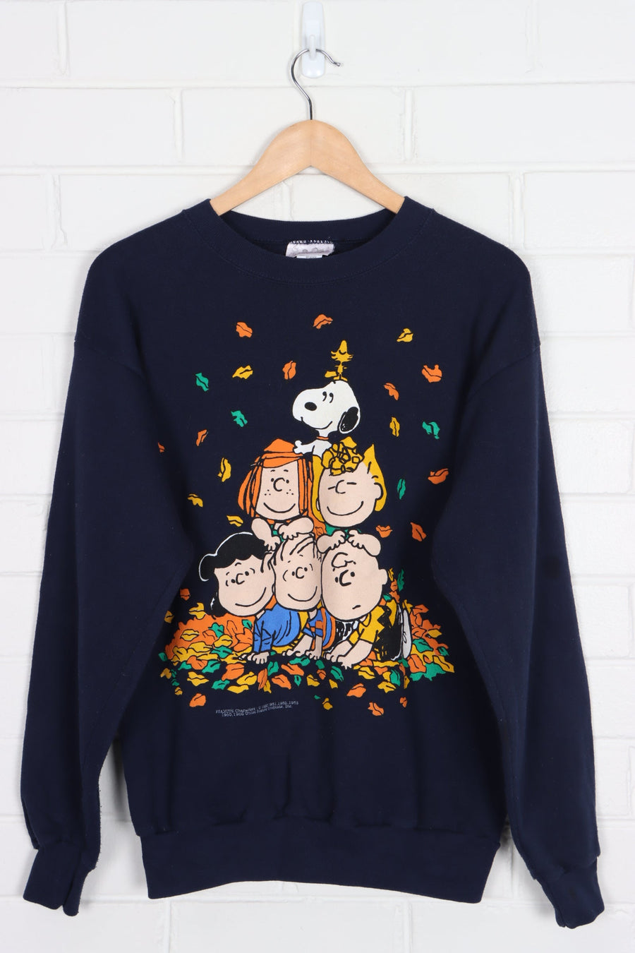 Peanuts Snoopy & Friends Autumn Leaves Sweatshirt USA Made (S-M)