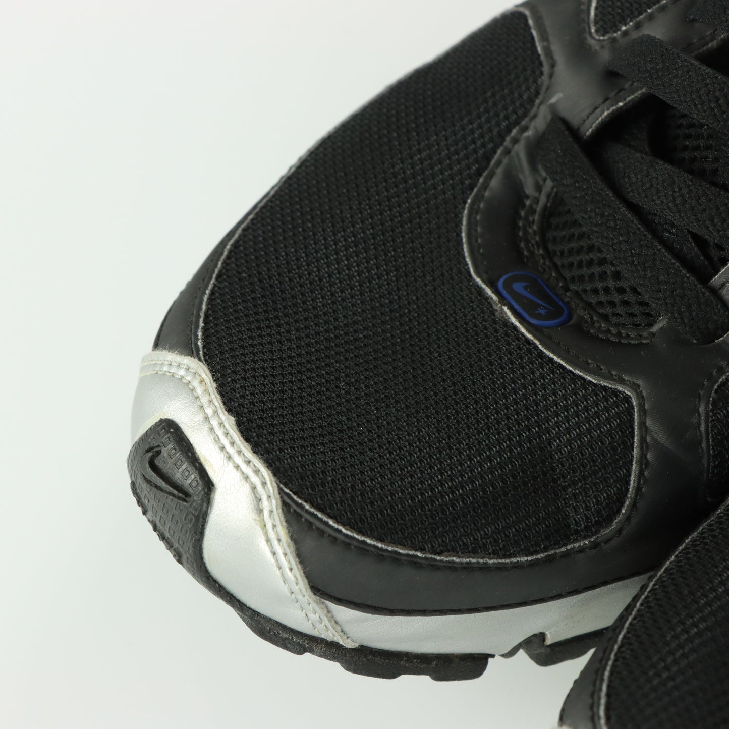 NIKE 'Shox Turbo+10' Silver & Black Sneakers (10.5)