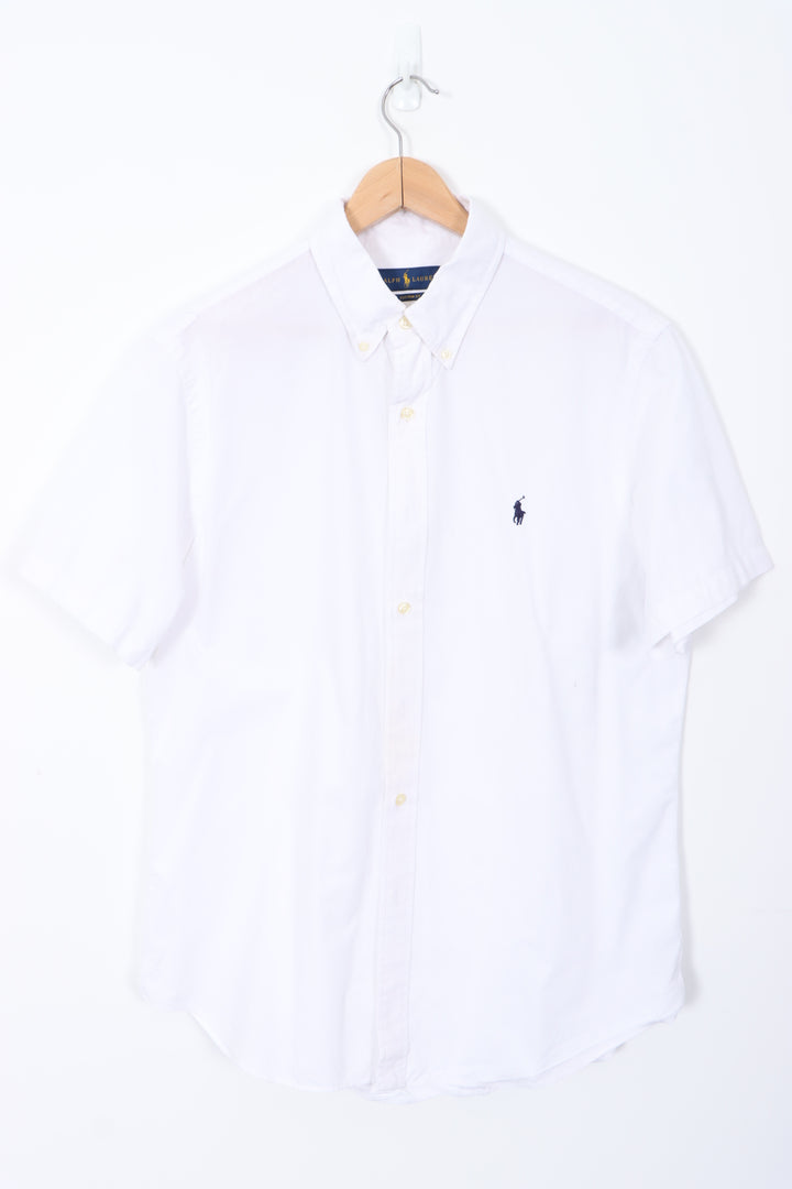 RALPH LAUREN 'Custom Fit' Short Sleeve White Shirt (M-L)