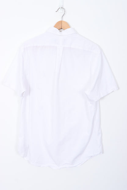 RALPH LAUREN 'Custom Fit' Short Sleeve White Shirt (M-L)
