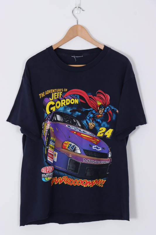 SUPERMAN x NASCAR Jeff Gordon 24 Raw Edge T-Shirt (M-L)