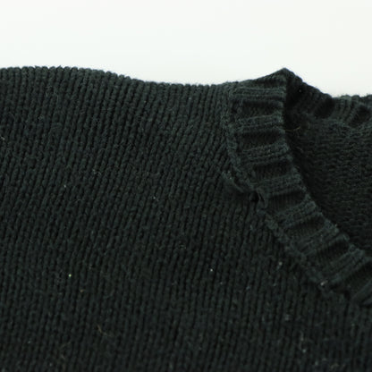 RALPH LAUREN POLO 100% Cotton Black Knit Sweater (L)