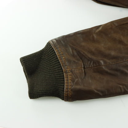 SEAN JOHN Brown Detailed Genuine Leather Zip-Up Jacket (M-L)