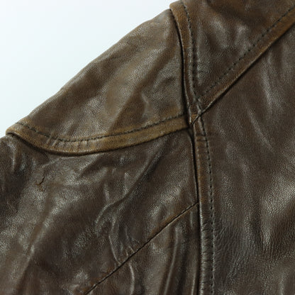 SEAN JOHN Brown Detailed Genuine Leather Zip-Up Jacket (M-L)