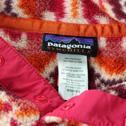 PATAGONIA Synchilla Pink Aztec Pattern 1/4 Snap-T Fleece Sweatshirt (S-M)