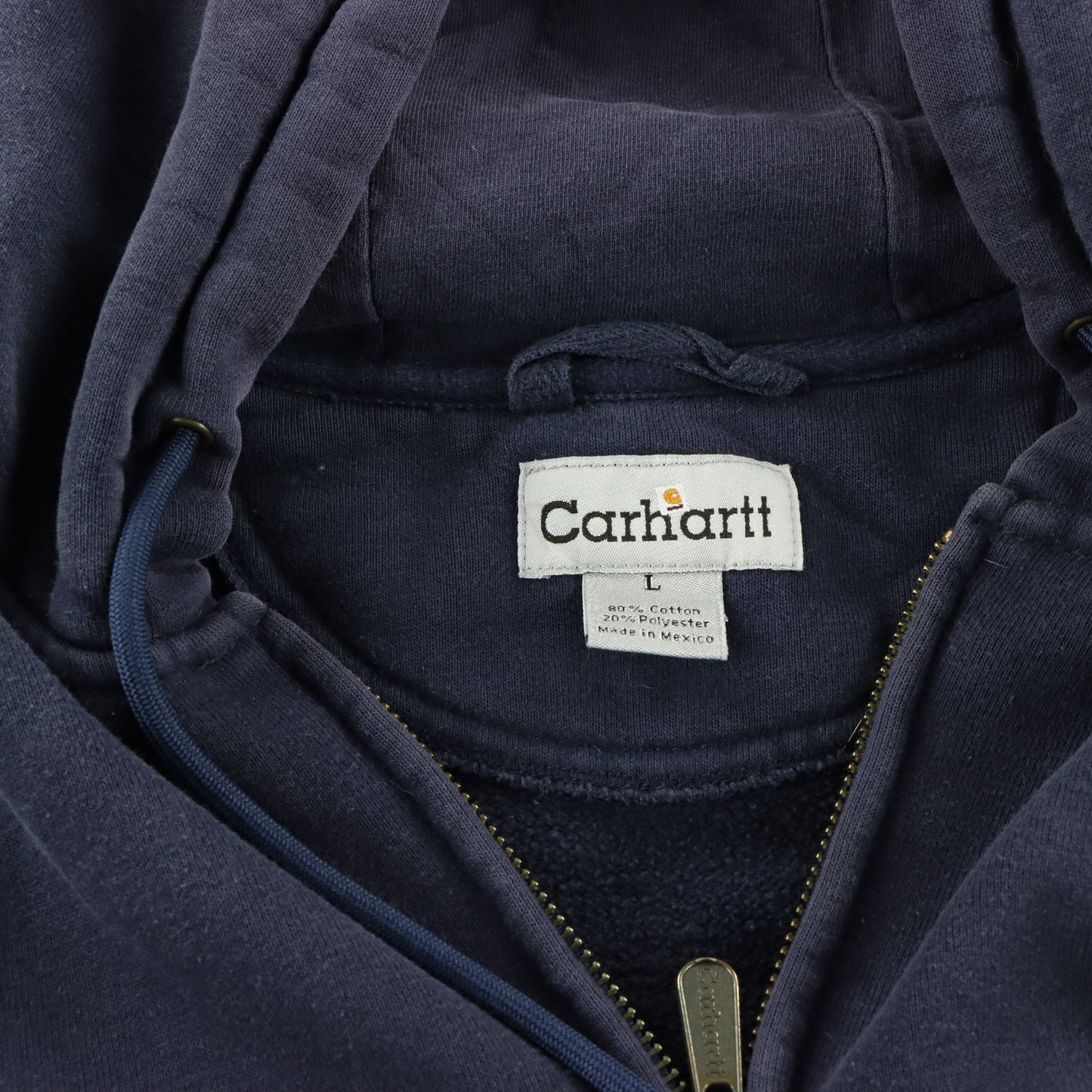 CARHARTT K185 Navy Vintage Hooded Zip-Up Sweatshirt (L-XL)