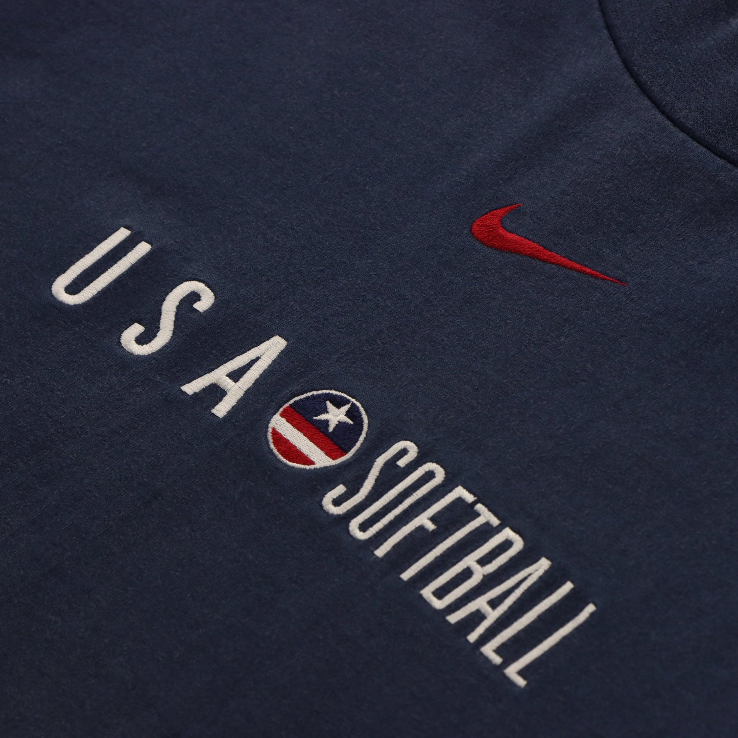 Vintage USA SOFTBALL Center Swoosh Logo Navy Long Sleeve T-Shirt *Aubs Vintage Sole Melbourne