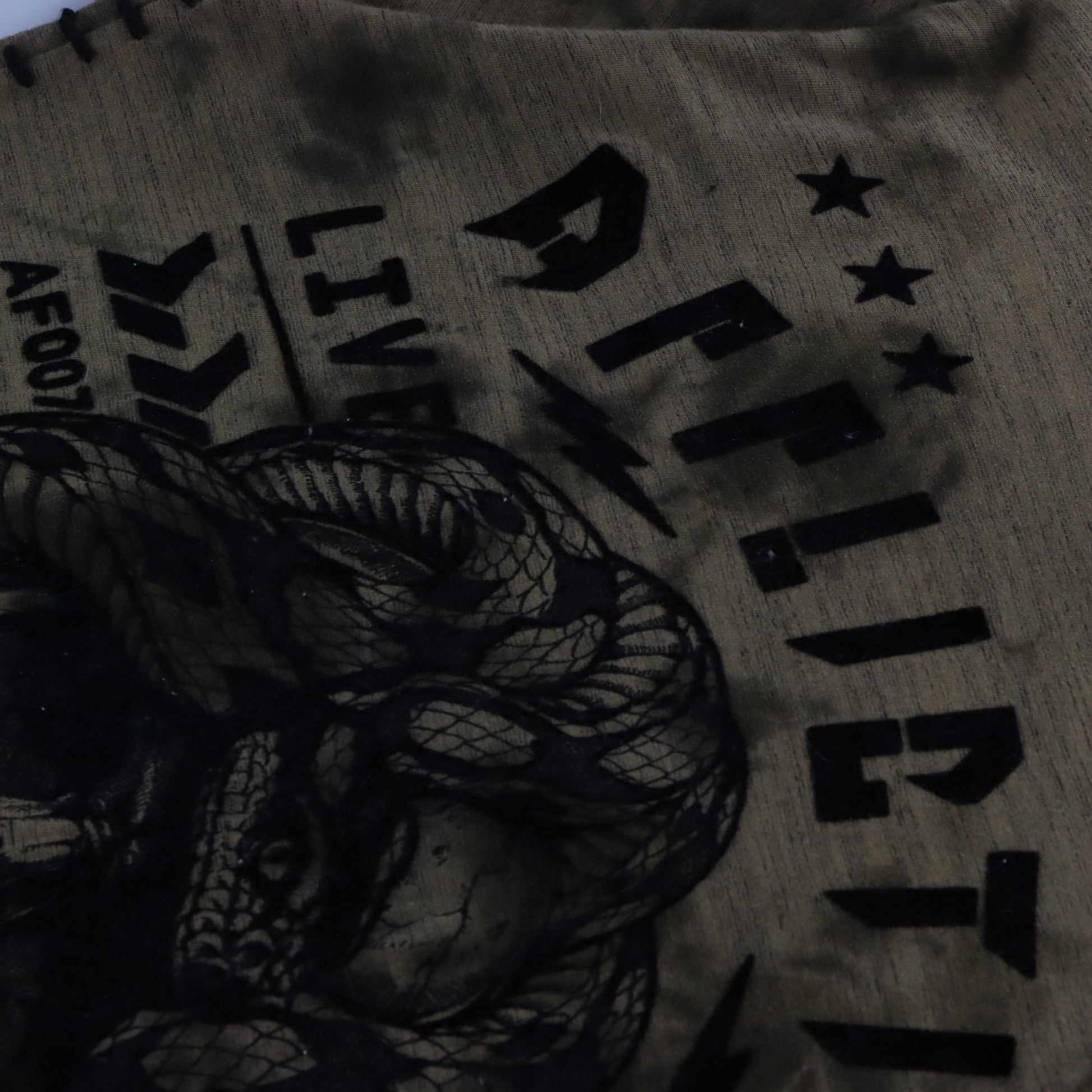 Vintage AFFLICTION Velour Text Y2K Brown Skull T-Shirt *Aubs Vintage Sole Melbourne