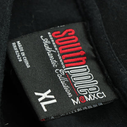 SOUTH POLE Y2K Plaid Logo Grunge Black & Purple Tee (XL-XXL)