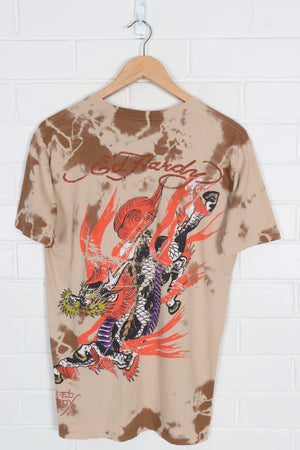 ED HARDY Skull & Dragon Tie-Dye All Over Y2K T-Shirt USA Made (S-M)