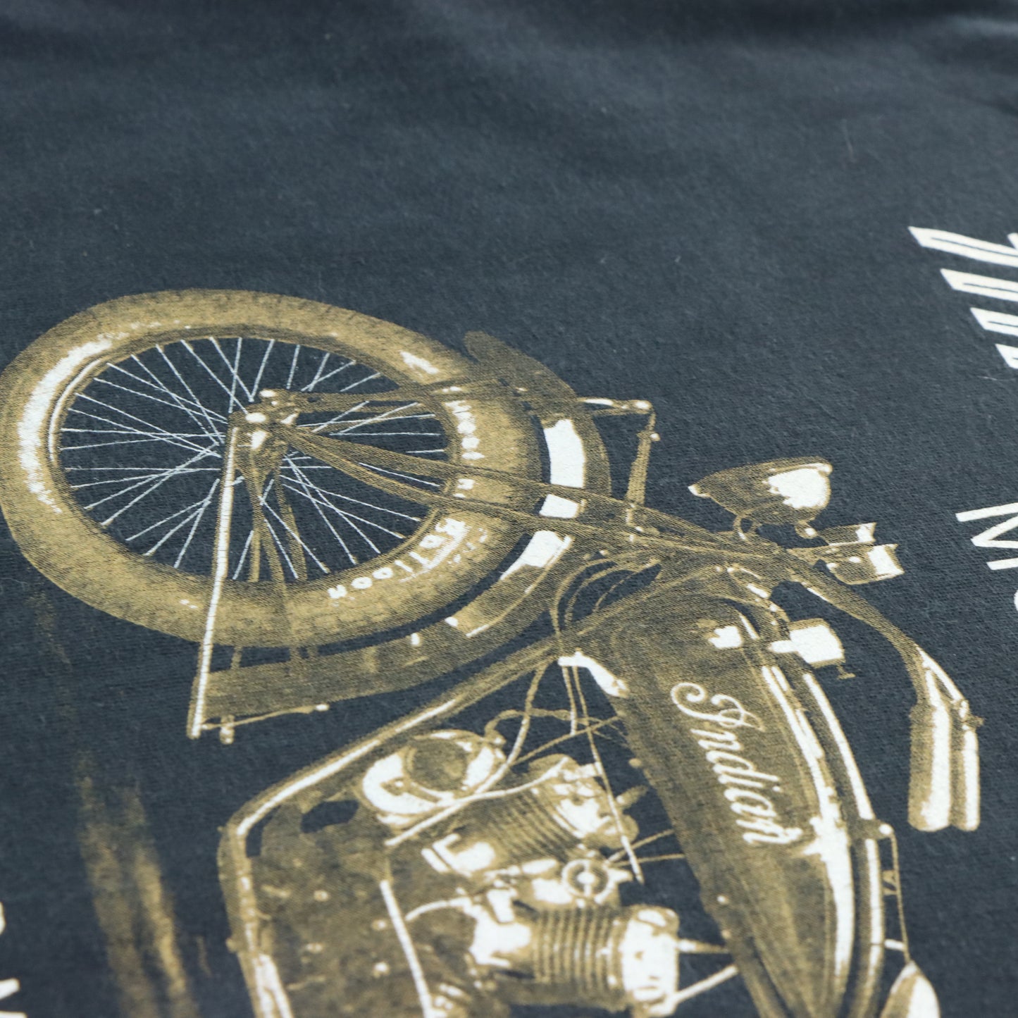 VINTAGE 1992 'Indian Motorcycle' Black USA Made Single Stitch T-Shirt (L-XL)