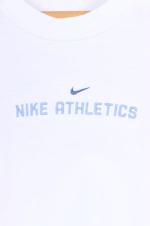 NIKE Athletics Embroidered Centre Swoosh Logo Crop Boxy T-Shirt USA Made (M)